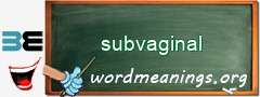 WordMeaning blackboard for subvaginal